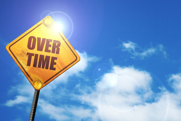 overtime, 3D rendering, traffic sign