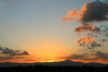 Sunset in the evening happy holiday.