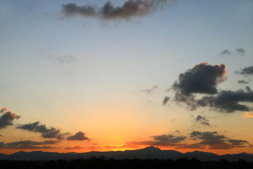 Sunset in the evening happy holiday.