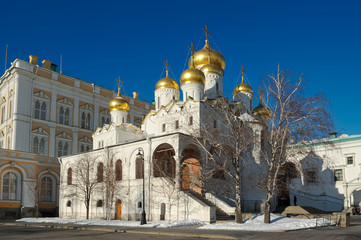 Moscow Kremlin, Cathedral Square, view of the Cathedral of the Annunciation was built in 1484 - 1489 years, the object of cultural heritage, landmark