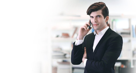 Businessman talking on the phone