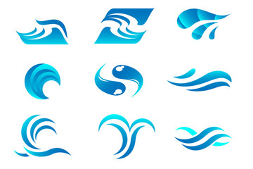 Fototapeta na wymiar Water logos set