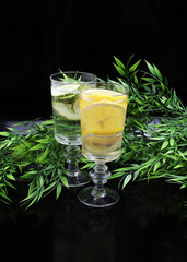 Fresh fruits.Mixed fruits background.Healthy eating, dieting, love fruits. detox water