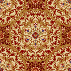 Traditional Eastern pattern of circular graphic elements. 