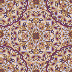 Traditional Eastern pattern of circular graphic elements. 