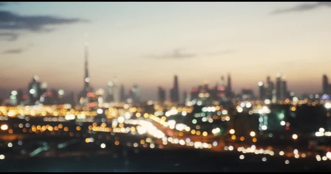 Dubai skyscraper with blurred effect