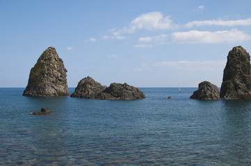 Fototapeta na wymiar Zyklopeninseln, Aci Trezza, Catania, Sizilien, Italien