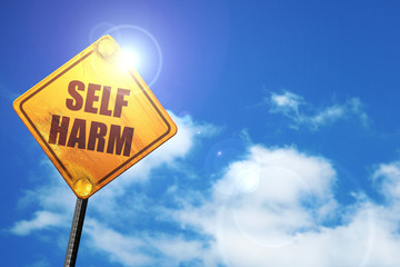 self harm, 3D rendering, traffic sign