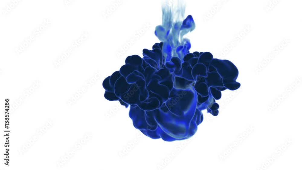 Poster big fume or ink in water move in slow motion with alpha mask. use it for background, transition or o