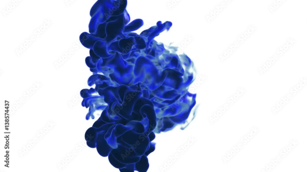 Poster big fume or ink in water move in slow motion with alpha mask. use it for background, transition or o