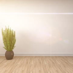 Fototapeta na wymiar interior with plant. 3d illustration