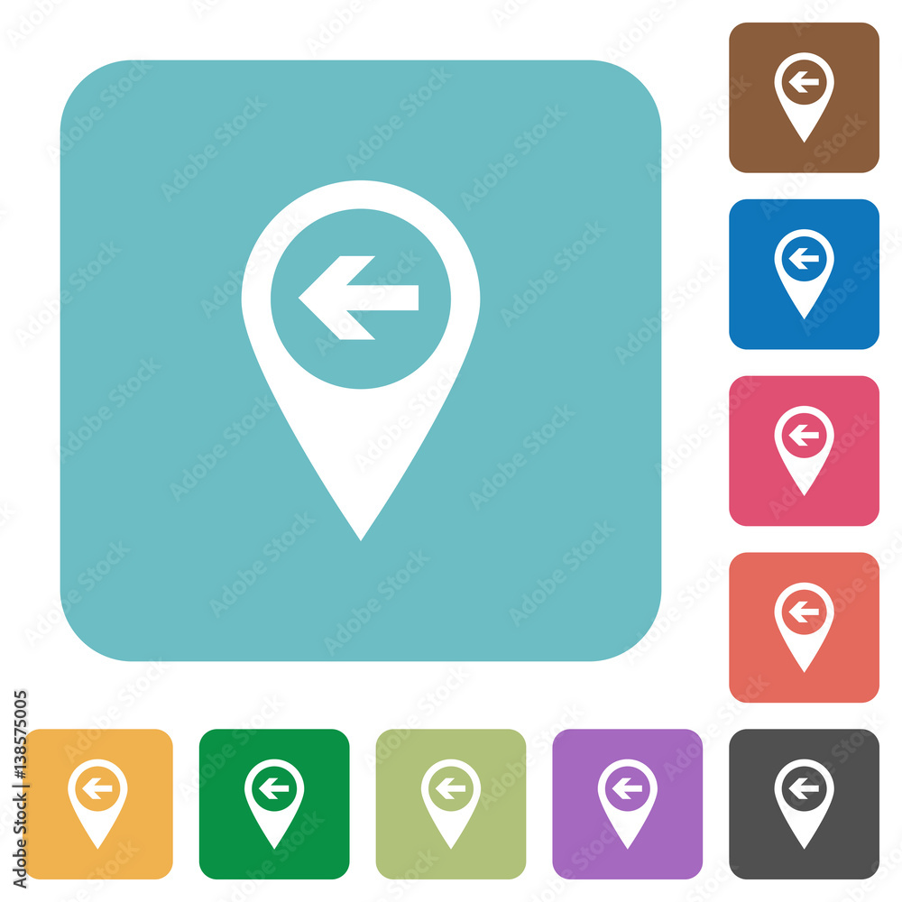 Poster previous target gps map location rounded square flat icons