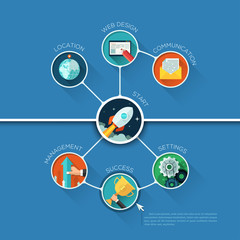 Infographic business circle shape template design.