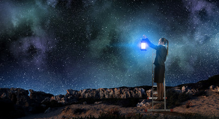 Lost in darkness       . Mixed media