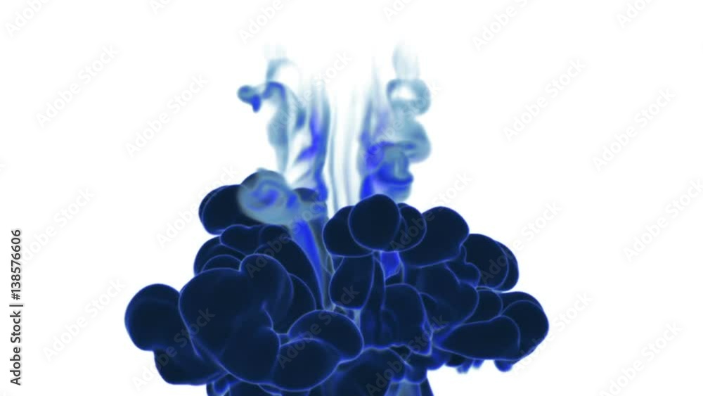 Poster big fume or ink in water move in slow motion with alpha mask. use it for background, transition or o