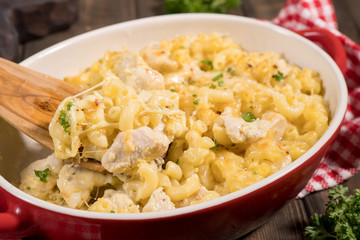 Macaroni with cheese, chicken
