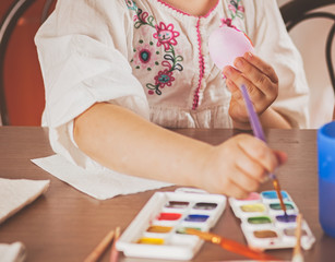 child paint eggs, holy Easter