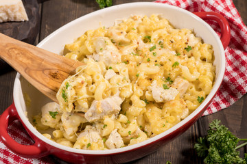 Macaroni with cheese, chicken