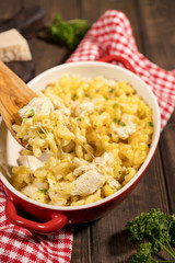 Macaroni with cheese, chicken