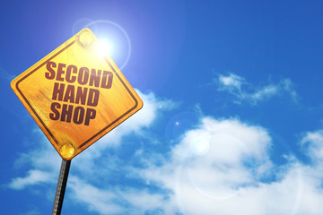 second hand shop, 3D rendering, traffic sign