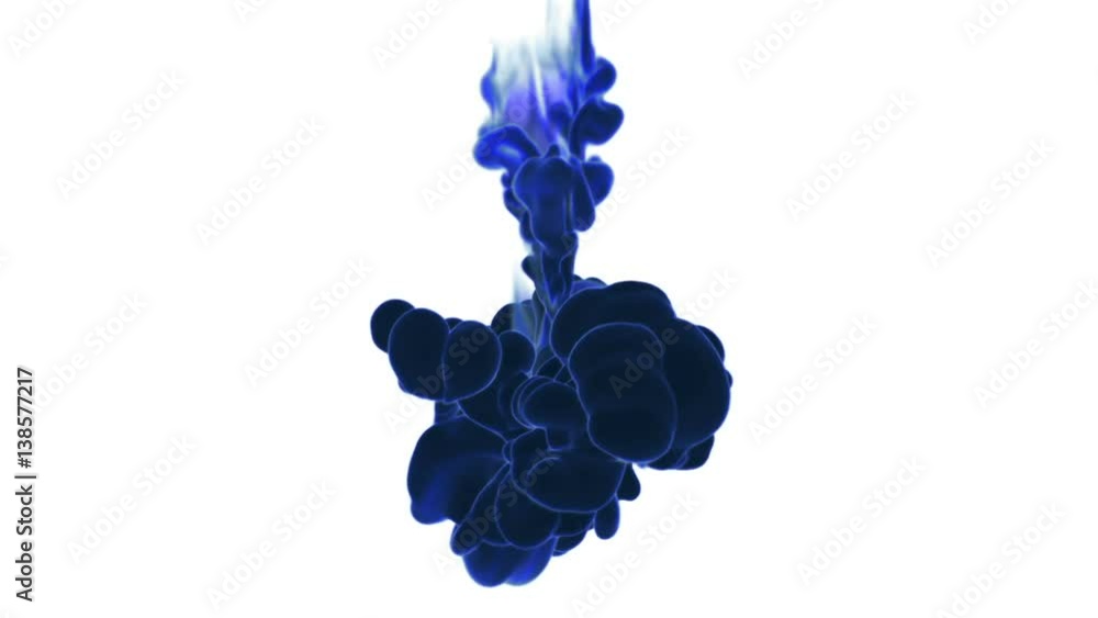 Poster big fume or ink in water move in slow motion with alpha mask. use it for background, transition or o