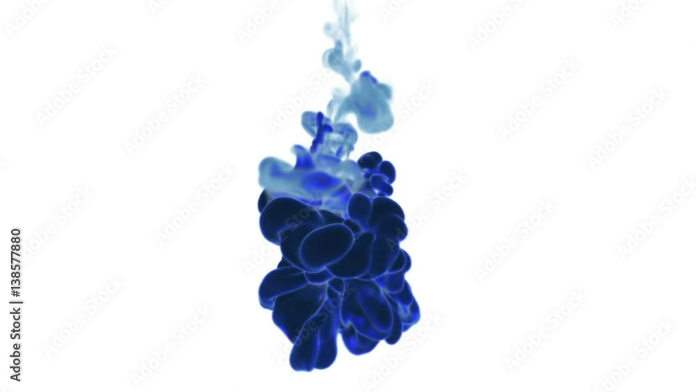 Poster big fume or ink in water move in slow motion with alpha mask. use it for background, transition or o