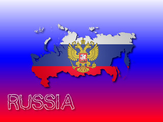 Russia flag and map