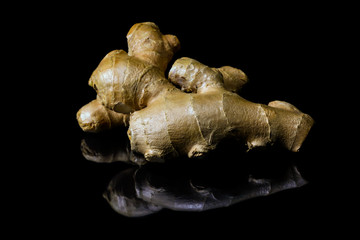 Ginger on black background.