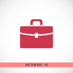 Briefcase icon, vector illustration. Flat design style
