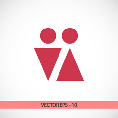 Male and female sign icon, vector illustration. Flat design style
