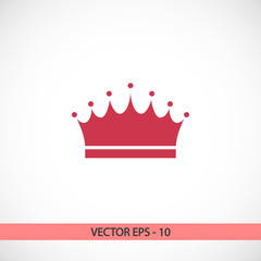 crown  icon, vector illustration. Flat design style  