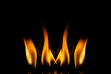 Fire flame on black background, Fire, Flame