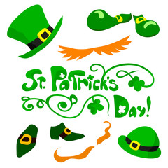 Naklejka premium Saint Patrick's day floral lettering