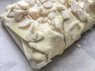 uncooked cake on tray