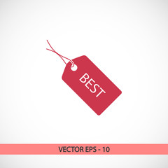 BEST tag icon, vector illustration. Flat design style 