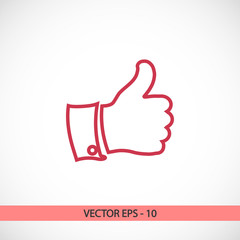LIKE icon , vector illustration. Flat design style  