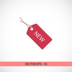 NEW tag icon, vector illustration. Flat design style 