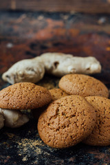 Ginger snaps on black