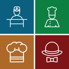 Set of 4 profession outline icons