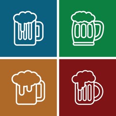 Set of 4 pint outline icons