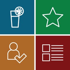 Set of 4 ui outline icons