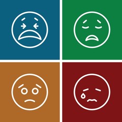 Set of 4 depression outline icons