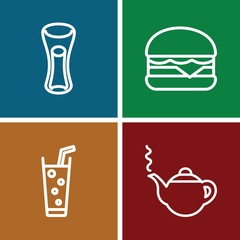Set of 4 drink outline icons