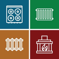 Set of 4 oven outline icons