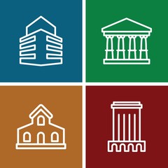 Set of 4 government outline icons