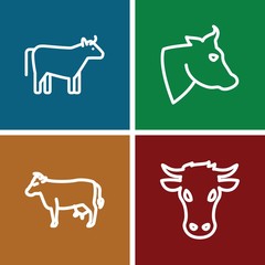 Set of 4 calf outline icons