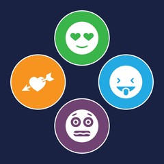 Set of 4 feeling filled icons