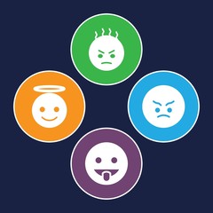 Set of 4 expression filled icons