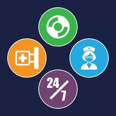 Set of 4 assistance filled icons