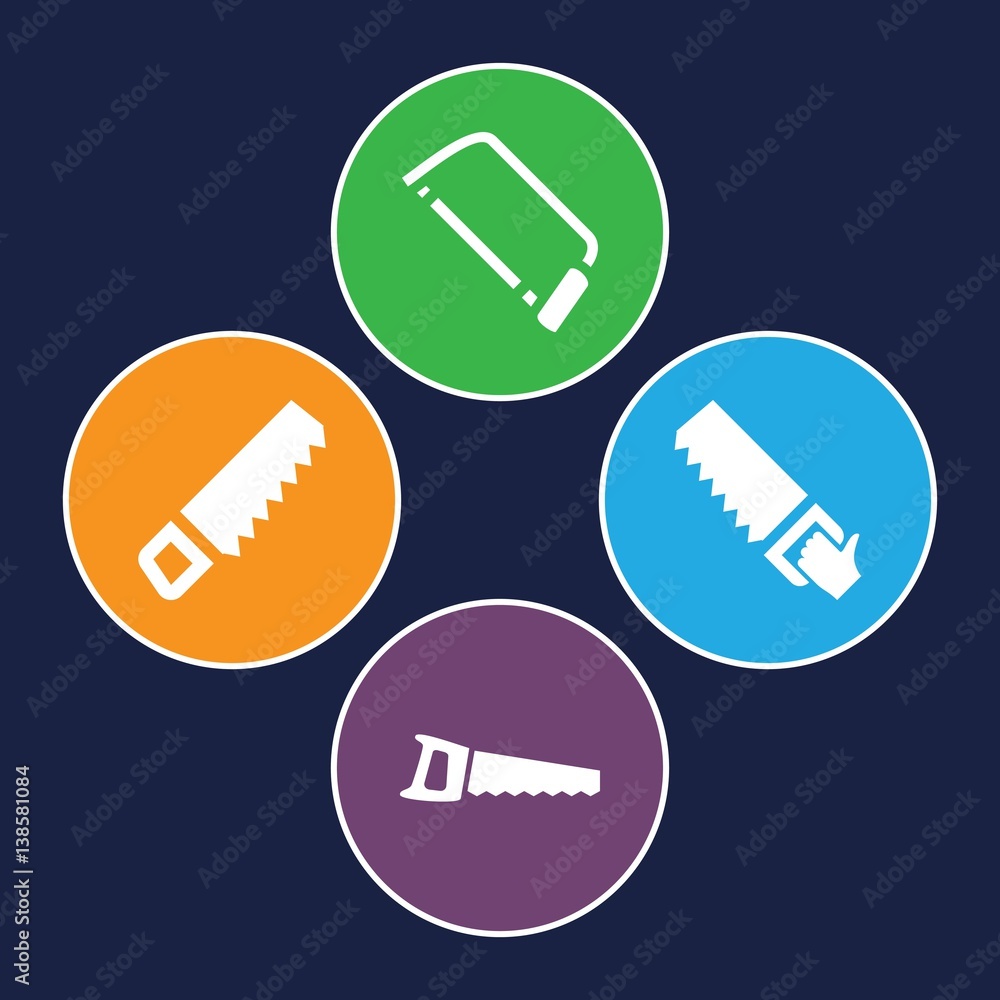 Poster set of 4 hacksaw filled icons